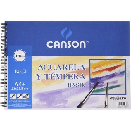 Canson Bloc de Dibujo para Acuarela y Témperas Din A4 Espiral 10 Hojas 370 g/m²